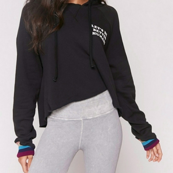 Spiritual Gangster Tops - Spiritual Gangster Lets Be Cropped Hoodie